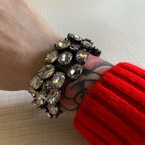 faceted clear crystal bracelet